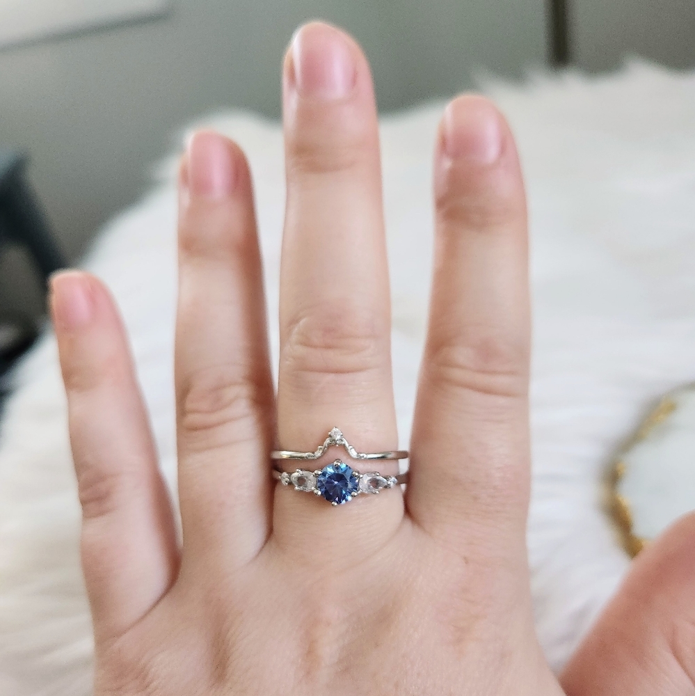 NWT Ryze Denim Blue & White Frost CZ .925 Sterling Silver Rings - Size 10 - Picture 10 of 12